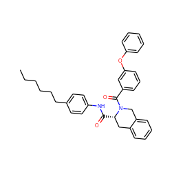 CCCCCCc1ccc(NC(=O)[C@H]2Cc3ccccc3CN2C(=O)c2cccc(Oc3ccccc3)c2)cc1 ZINC000028521573