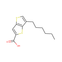 CCCCCCc1csc2cc(C(=O)O)sc12 ZINC000073162602