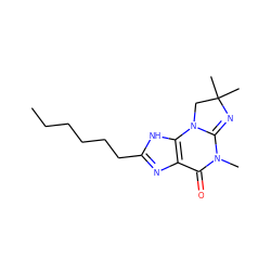 CCCCCCc1nc2c([nH]1)N1CC(C)(C)N=C1N(C)C2=O ZINC000028220802