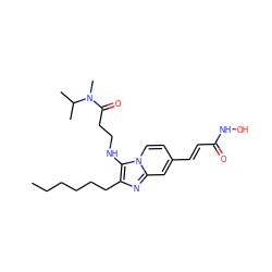 CCCCCCc1nc2cc(/C=C/C(=O)NO)ccn2c1NCCC(=O)N(C)C(C)C ZINC000136831597