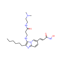 CCCCCCc1nc2ccc(/C=C/C(=O)NO)cn2c1NCCC(=O)NCCN(C)C ZINC000136795380