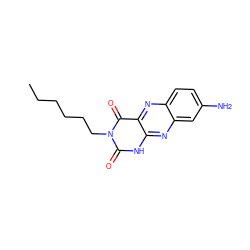 CCCCCCn1c(=O)[nH]c2nc3cc(N)ccc3nc2c1=O ZINC000002388715