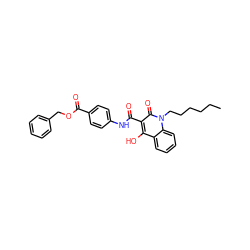 CCCCCCn1c(=O)c(C(=O)Nc2ccc(C(=O)OCc3ccccc3)cc2)c(O)c2ccccc21 ZINC000147501757