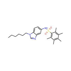 CCCCCCn1cnc2cc(NS(=O)(=O)c3c(C)c(C)c(C)c(C)c3C)ccc21 ZINC000040878501