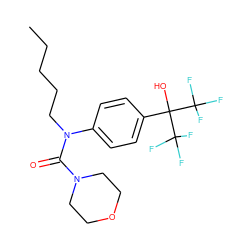 CCCCCN(C(=O)N1CCOCC1)c1ccc(C(O)(C(F)(F)F)C(F)(F)F)cc1 ZINC000013682627