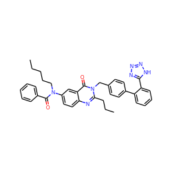 CCCCCN(C(=O)c1ccccc1)c1ccc2nc(CCC)n(Cc3ccc(-c4ccccc4-c4nnn[nH]4)cc3)c(=O)c2c1 ZINC000026289116