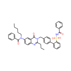 CCCCCN(C(=O)c1ccccc1)c1ccc2nc(CCC)n(Cc3ccc(-c4ccccc4S(=O)(=O)NC(=O)c4ccccc4)cc3)c(=O)c2c1 ZINC000028018732