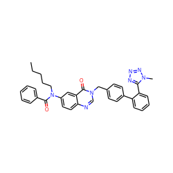 CCCCCN(C(=O)c1ccccc1)c1ccc2ncn(Cc3ccc(-c4ccccc4-c4nnnn4C)cc3)c(=O)c2c1 ZINC000028767665