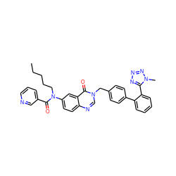 CCCCCN(C(=O)c1cccnc1)c1ccc2ncn(Cc3ccc(-c4ccccc4-c4nnnn4C)cc3)c(=O)c2c1 ZINC000028769389