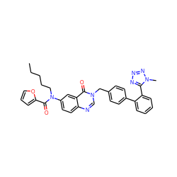 CCCCCN(C(=O)c1ccco1)c1ccc2ncn(Cc3ccc(-c4ccccc4-c4nnnn4C)cc3)c(=O)c2c1 ZINC000028769387