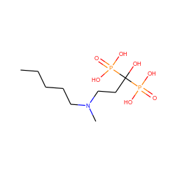 CCCCCN(C)CCC(O)(P(=O)(O)O)P(=O)(O)O ZINC000001533877