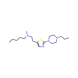 CCCCCN(C)CCc1cnc(N2CCN(CCC)CC2)s1 ZINC000040408670