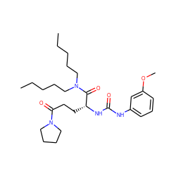 CCCCCN(CCCCC)C(=O)[C@@H](CCC(=O)N1CCCC1)NC(=O)Nc1cccc(OC)c1 ZINC000027657599