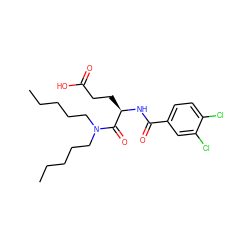 CCCCCN(CCCCC)C(=O)[C@@H](CCC(=O)O)NC(=O)c1ccc(Cl)c(Cl)c1 ZINC000003782183