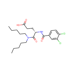 CCCCCN(CCCCC)C(=O)[C@H](CCC(=O)O)NC(=O)c1ccc(Cl)c(Cl)c1 ZINC000003789437