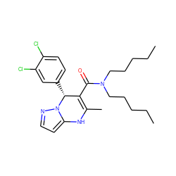 CCCCCN(CCCCC)C(=O)C1=C(C)Nc2ccnn2[C@@H]1c1ccc(Cl)c(Cl)c1 ZINC000040873384