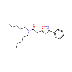 CCCCCN(CCCCC)C(=O)Cc1nc(-c2ccccc2)no1 ZINC000072118385