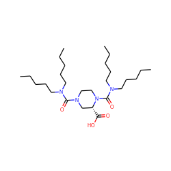 CCCCCN(CCCCC)C(=O)N1CCN(C(=O)N(CCCCC)CCCCC)[C@H](C(=O)O)C1 ZINC000026148801