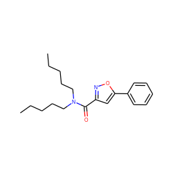 CCCCCN(CCCCC)C(=O)c1cc(-c2ccccc2)on1 ZINC000072119027