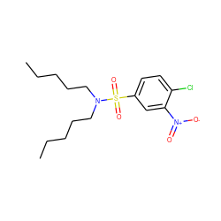 CCCCCN(CCCCC)S(=O)(=O)c1ccc(Cl)c([N+](=O)[O-])c1 ZINC000029484839