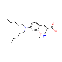 CCCCCN(CCCCC)c1ccc(/C=C(\C#N)C(=O)O)c(OC)c1 ZINC000205339174