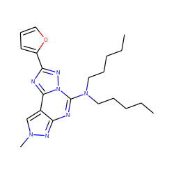 CCCCCN(CCCCC)c1nc2nn(C)cc2c2nc(-c3ccco3)nn12 ZINC000095575155