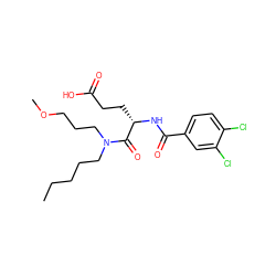 CCCCCN(CCCOC)C(=O)[C@H](CCC(=O)O)NC(=O)c1ccc(Cl)c(Cl)c1 ZINC000003789440