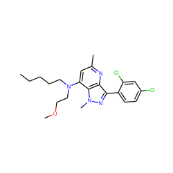 CCCCCN(CCOC)c1cc(C)nc2c(-c3ccc(Cl)cc3Cl)nn(C)c12 ZINC000013553430