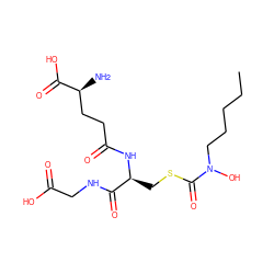 CCCCCN(O)C(=O)SC[C@H](NC(=O)CC[C@H](N)C(=O)O)C(=O)NCC(=O)O ZINC000013814512