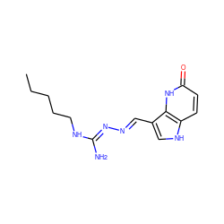 CCCCCN/C(N)=N/N=C/c1c[nH]c2ccc(=O)[nH]c12 ZINC000013741873