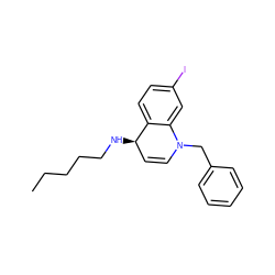 CCCCCN[C@@H]1C=CN(Cc2ccccc2)c2cc(I)ccc21 ZINC000103138092