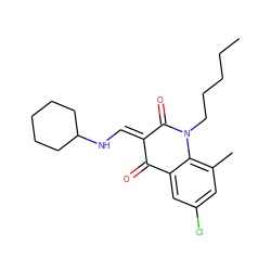 CCCCCN1C(=O)/C(=C/NC2CCCCC2)C(=O)c2cc(Cl)cc(C)c21 ZINC000474607053