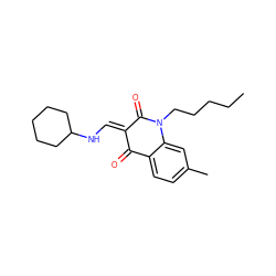 CCCCCN1C(=O)/C(=C/NC2CCCCC2)C(=O)c2ccc(C)cc21 ZINC000474606215