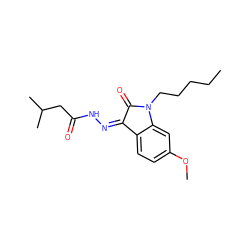 CCCCCN1C(=O)/C(=N\NC(=O)CC(C)C)c2ccc(OC)cc21 ZINC000040431349