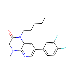 CCCCCN1C(=O)CN(C)c2ncc(-c3ccc(F)c(F)c3)cc21 ZINC000043059319