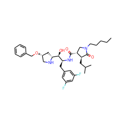 CCCCCN1C[C@@H](C(=O)N[C@@H](Cc2cc(F)cc(F)c2)[C@H](O)[C@H]2C[C@@H](OCc3ccccc3)CN2)[C@H](CC(C)C)C1=O ZINC000029129123