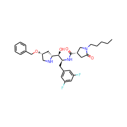 CCCCCN1C[C@@H](C(=O)N[C@@H](Cc2cc(F)cc(F)c2)[C@H](O)[C@H]2C[C@@H](OCc3ccccc3)CN2)CC1=O ZINC000029129942