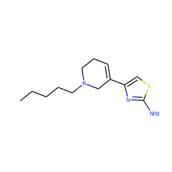 CCCCCN1CCC=C(c2csc(N)n2)C1 ZINC000026935617