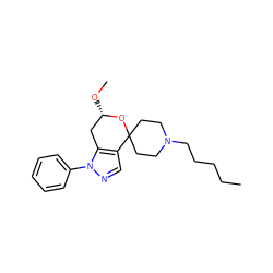 CCCCCN1CCC2(CC1)O[C@@H](OC)Cc1c2cnn1-c1ccccc1 ZINC000072116472