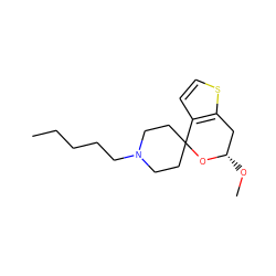 CCCCCN1CCC2(CC1)O[C@@H](OC)Cc1sccc12 ZINC000040954632
