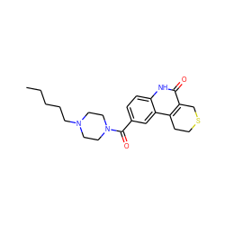 CCCCCN1CCN(C(=O)c2ccc3[nH]c(=O)c4c(c3c2)CCSC4)CC1 ZINC000103173558