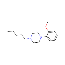 CCCCCN1CCN(c2ccccc2OC)CC1 ZINC000038815370