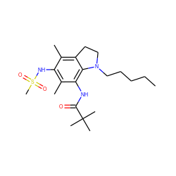 CCCCCN1CCc2c(C)c(NS(C)(=O)=O)c(C)c(NC(=O)C(C)(C)C)c21 ZINC000003819878