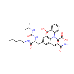 CCCCCNC(=O)[C@@H](Cc1ccc(N(C(=O)C(=O)O)c2ccccc2C(=O)O)c(/C=C/C(N)=O)c1)NC(=O)NC(C)C ZINC000042965832