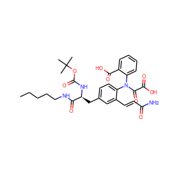 CCCCCNC(=O)[C@H](Cc1ccc(N(C(=O)C(=O)O)c2ccccc2C(=O)O)c(/C=C/C(N)=O)c1)NC(=O)OC(C)(C)C ZINC000042804089