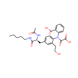 CCCCCNC(=O)[C@H](Cc1ccc(N(C(=O)C(=O)O)c2ccccc2C(=O)O)c(CCO)c1)NC(C)=O ZINC000003991711