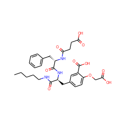 CCCCCNC(=O)[C@H](Cc1ccc(OCC(=O)O)c(C(=O)O)c1)NC(=O)[C@H](Cc1ccccc1)NC(=O)CCC(=O)O ZINC000003965850