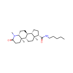 CCCCCNC(=O)[C@H]1CC[C@H]2[C@@H]3CC[C@H]4N(C)C(=O)CC[C@]4(C)[C@H]3CC[C@]12C ZINC000049015255