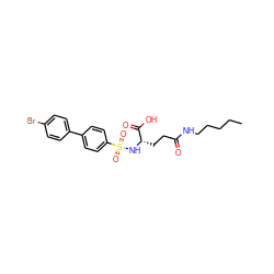 CCCCCNC(=O)CC[C@H](NS(=O)(=O)c1ccc(-c2ccc(Br)cc2)cc1)C(=O)O ZINC000653823835