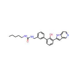 CCCCCNC(=O)NCc1cccc(-c2cccc(-c3cc4cnccc4[nH]3)c2O)c1 ZINC000101045359